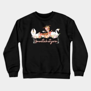 Hase Reh Schwan Umwelt Schutz Prinzessin Blumen Süß Crewneck Sweatshirt